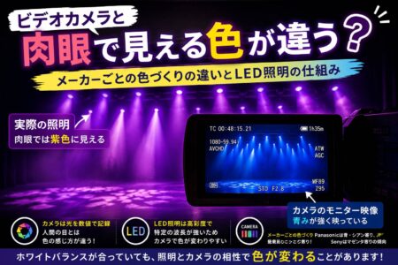 ビデオカメラと肉眼で見える色が違う？メーカーごとの色づくりとLED照明の仕組み【お役立ちコラム】