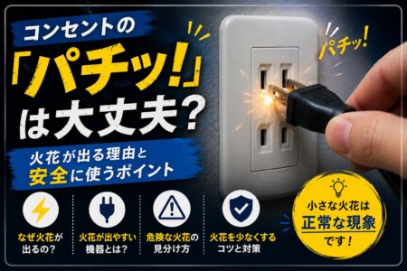 コンセントを差すと「パチッ！」と火花が…故障？実は多くは正常な現象です【お役立ちコラム】