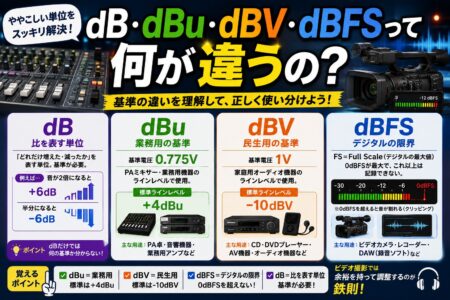 dB・dBu・dBV・dBFSって何が違うの？【お役立ちコラム】