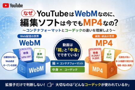 なぜYouTubeはWebMなのに、編集ソフトは今でもMP4なの？【お役立ちコラム】