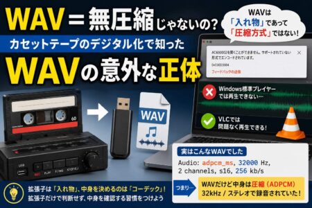 「WAV＝無圧縮」じゃないの？ カセットテープのデジタル化で知ったWAVの意外な正体【お役立ちコラム】