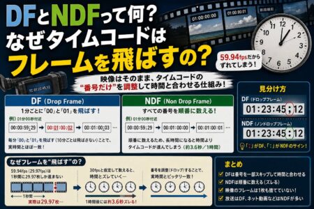 DFとNDFって何？なぜタイムコードは「フレームを飛ばす」の？ 59.94fpsが生んだ放送業界の知恵【お役立ちコラム】