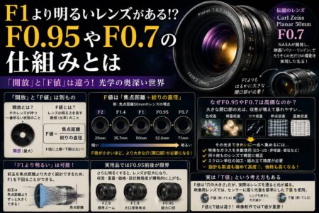 F1より明るいレンズがある！？「 F0.95やF0.7はどういう仕組みなのか」【お役立ちコラム】