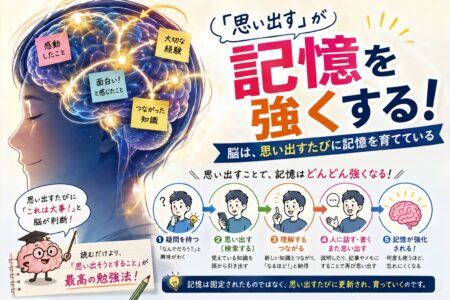 「思い出す」が最高の勉強法？ 人間の脳は思い出すたびに記憶を強くしている【お役立ちコラム】