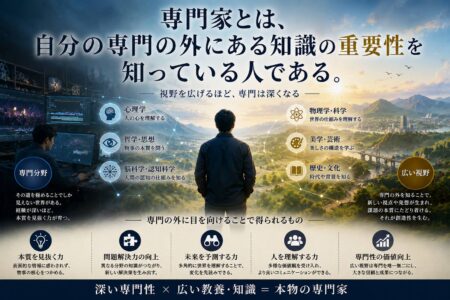 専門家とは、自分の専門の外にある知識の重要性を知っている人である