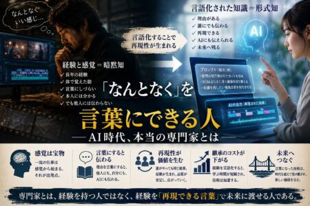 「なんとなく」を言葉にできる人──AI時代、本当の専門家とは